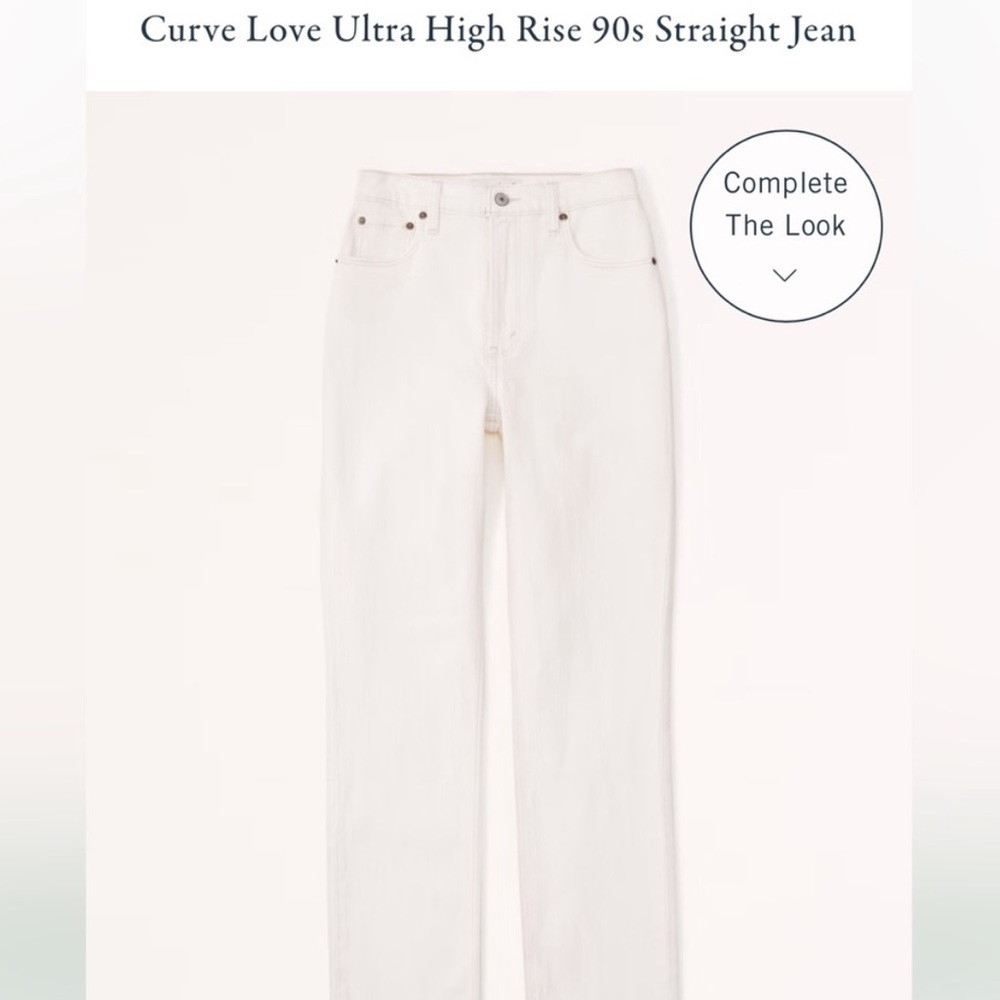 Abercrombie 90s curve love ultra high rise straight Jean white